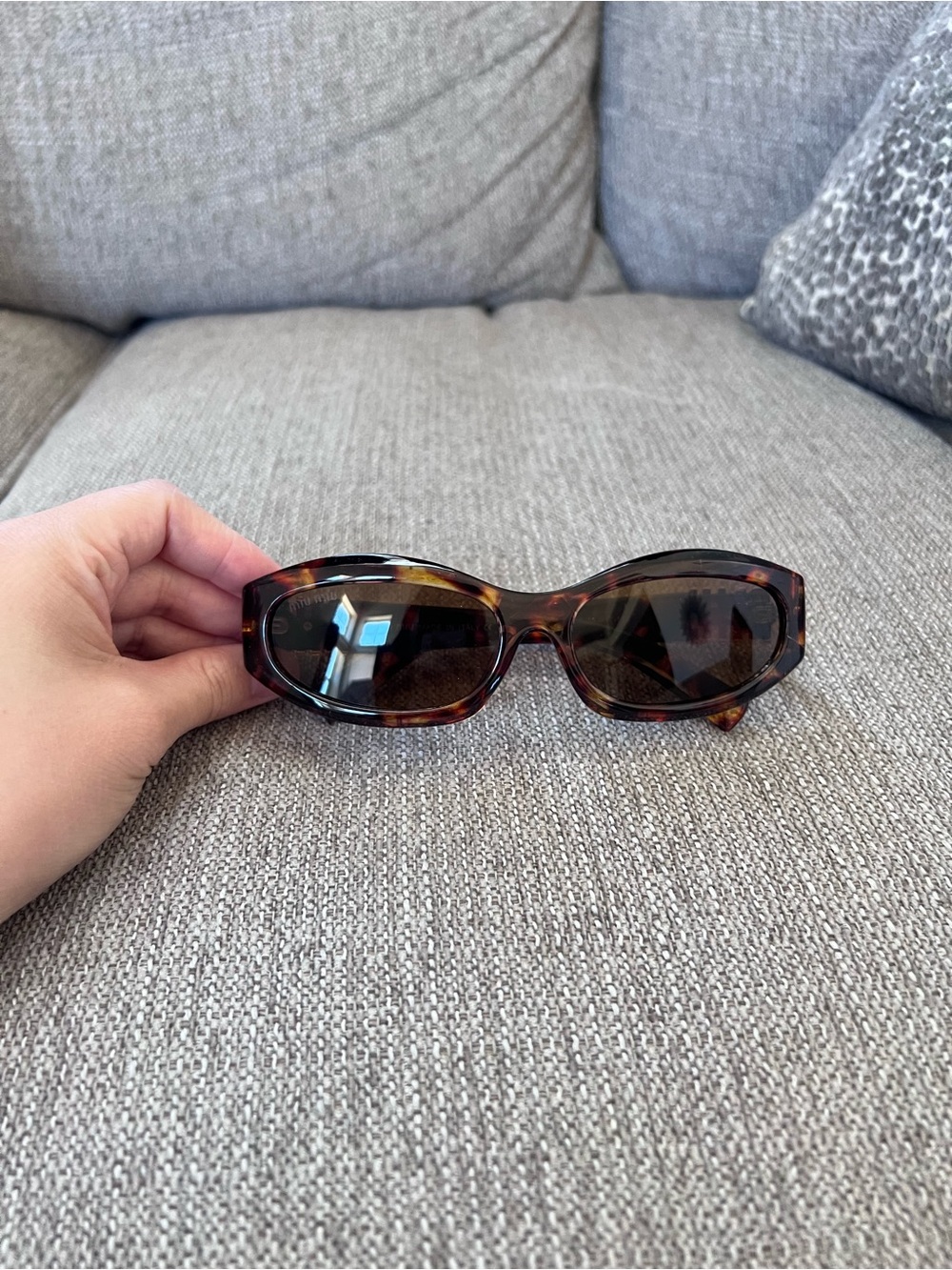 Miu Miu Tortoiseshell Oval Havana Brown Sunglasses - Brown Lenses - Picture 3 of 8